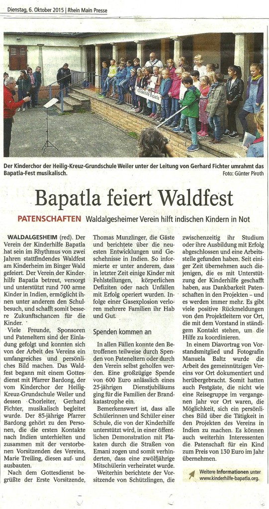 Zeitungsartikel-Waldfest