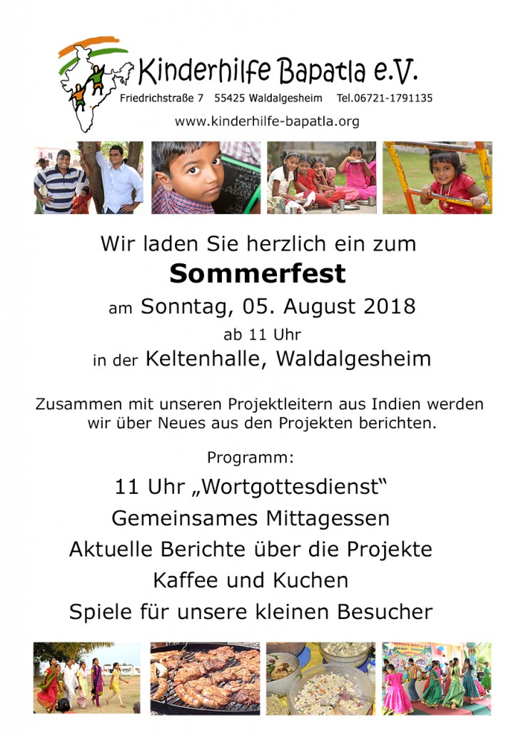 Einladung zum Sommerfest 2018